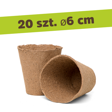Doniczki Torfowe Okrągłe Ø6 cm – 20 szt.