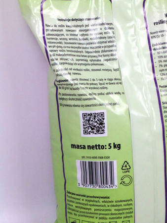 Nawóz do roślin kwaśnolubnych – do wrzosów, wrzośców, hortensji, azalii i różaneczników – 5 kg Ogród Start