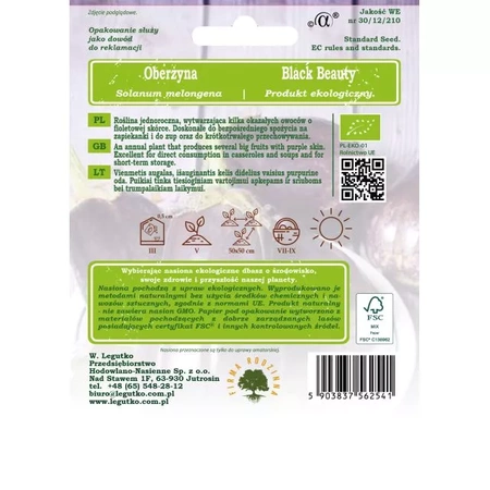 Oberżyna 'Black Beauty' – 0,50 g Legutko