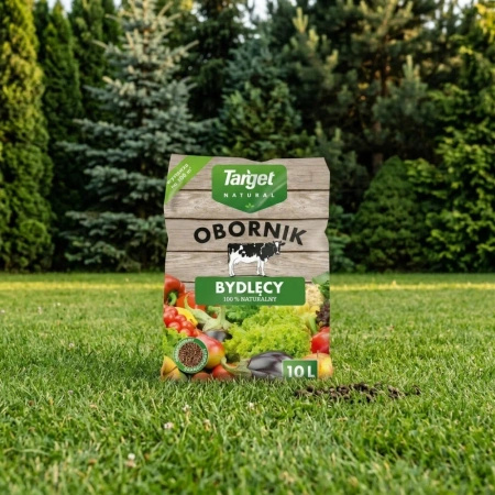 Obornik bydlęcy granulowany – nawóz do warzyw, owoców, roślin doniczkowych i trawnika – 10 l Target