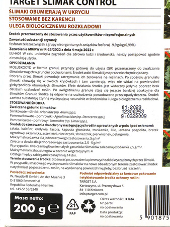 Ślimak Control – Naturalny Granulat Na Ślimaki – 200 g Target