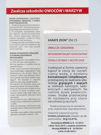 Karate Zeon 050 CS – Zwalcza Szkodniki Roślin – 20 ml Target