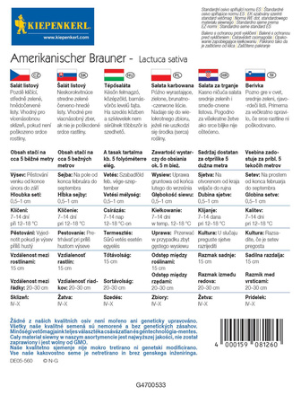 Sałata Karbowana 'Amerikanischer Brauner' – Kiepenkerl