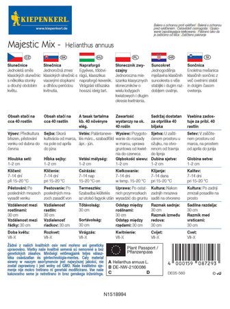 Słonecznik Zwyczajny 'Majestic Mix' – Kiepenkerl