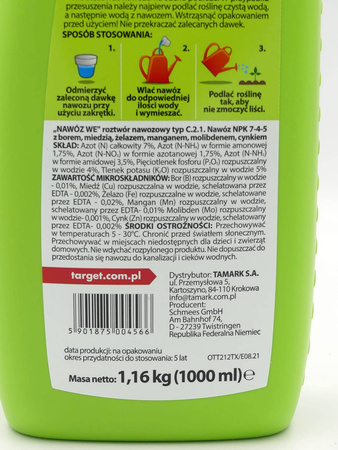Nawóz do roślin domowych i balkonowych w płynie – 1 l Target