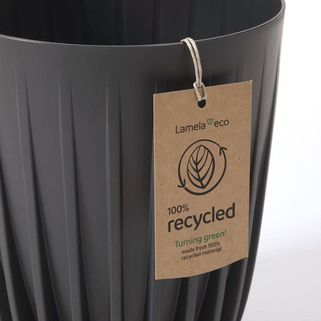 Doniczka Ø190 mm Mira Eco Recycled – Antracyt – Lamela