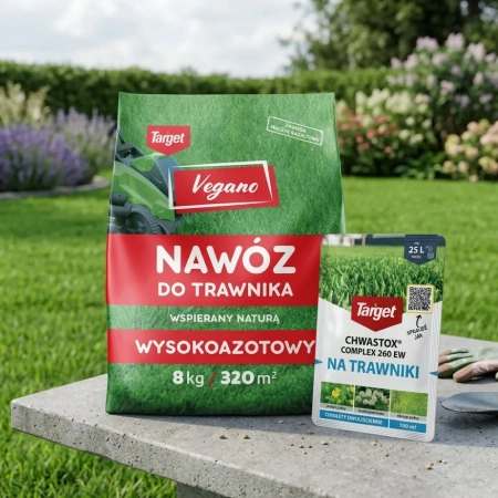 Nawóz wysokoazotowy 8 kg Vegano + Chwastox Complex 100 ml (ZESTAW)