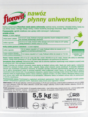Nawóz uniwersalny w płynie – 5 l Florovit