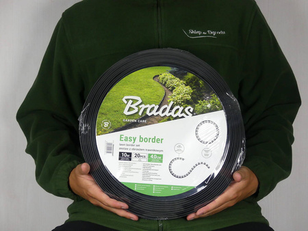 Obrzeże Trawnikowe CZARNE + Kotwy – 4 cm x 10 m Bradas