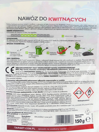 Nawóz do roślin kwitnących w proszku (rozpuszczalny) – wzmacnia kwitnienie – 150 g Target