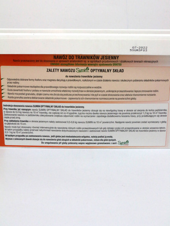 Nawóz Jesienny Do Trawników – 10 kg Sumin