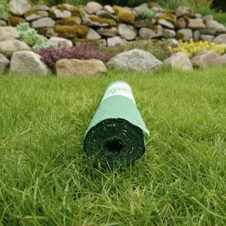 GreenGrass trawa na macie (rolka) z nawozem i hydrożelem 2 x 0,5 x 8 m (8 m²) Vegano