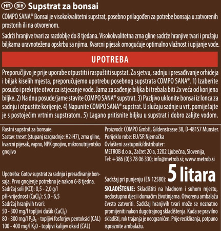 Podłoże do bonsai – 5 l Compo