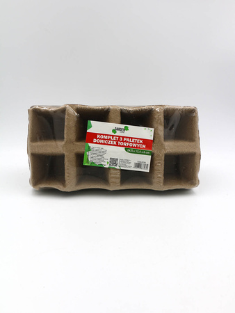 Paletka Doniczek Torfowych 8 komórek – 3 szt.