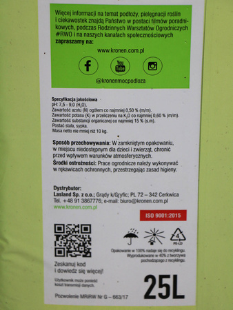 Kompost Eko – BIOAKTYWNY – 25 l Kronen