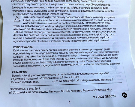 Ręczny Siewnik Do Nasion i Nawozów – 1,5 l