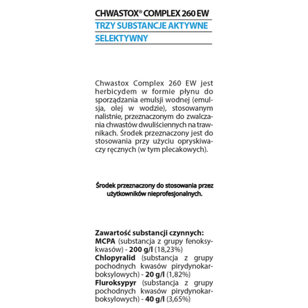 Chwastox Complex 260 EW – na trawniki– 100 ml Target