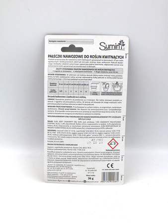 Pałeczki Nawozowe – Do Roślin Kwitnących 30 szt. – Sumin