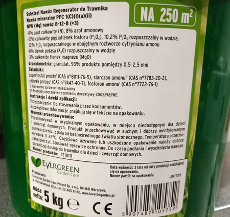 Nawóz do trawnika regenerujący murawę – Regenerator 60 dni – 5 kg Substral