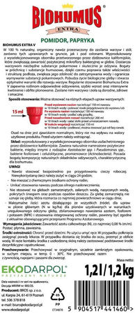 Biohumus Extra nawóz do pomidorów i papryki (w szklarni i w gruncie) – 1,2 l Ekodarpol