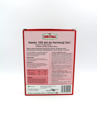 Nawóz do hortensji zakwaszający 2w1 – długodziałający (100 dni) – 1 kg Substral