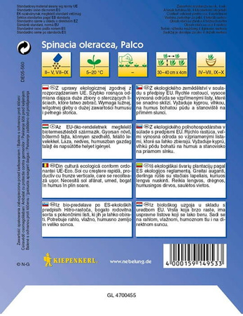 Szpinak 'Palaco' – Uprawa Ekologiczna – Kiepenkerl