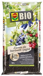BIO Ziemia do borówek i jagód o kwaśnym pH 4,0 - 5,0 – zawiera GUANO – 15 l Compo