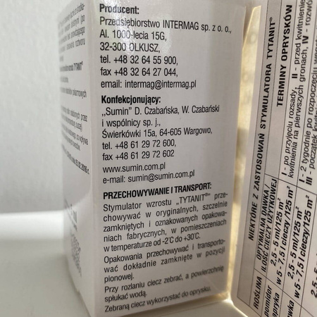 Tytanit poprawia zawiązywanie owoców – 5 ml Sumin