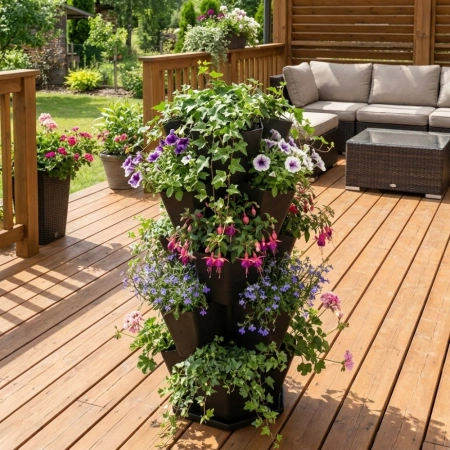 Doniczka do sadzenia roślin 5-piętrowa łupek 37x68cm Multy Home