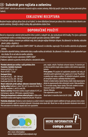 Podłoże do pomidorów i warzyw – ziemia z nawozem NPK – 20 l Compo