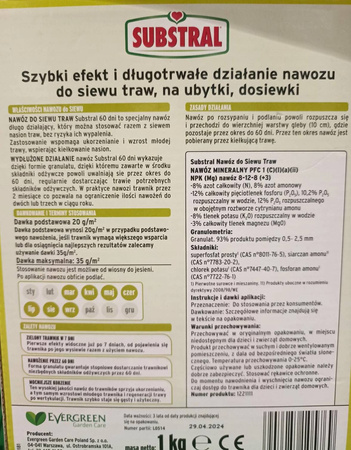 Nawóz do siewu trawy (do zakładania trawnika) – 60 Dni – 1 kg Substral
