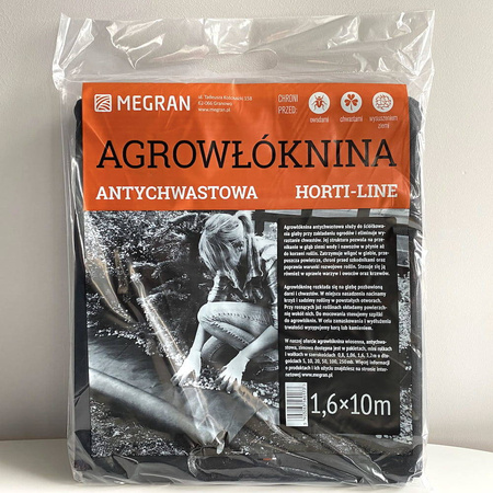 Agrowłóknina Antychwastowa Horti-Line – Czarna – 1,6 x 10 m