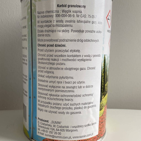 Karbid Granulowany – Odstrasza Krety i Nornice – 1 kg Sumin