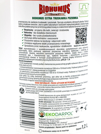 Biohumus Extra nawóz do truskawek i poziomek – 1,2 l Ekodarpol