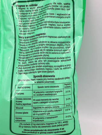 Siarczan magnezu – nawóz wspierający fotosyntezę – 2 kg Ogród Start