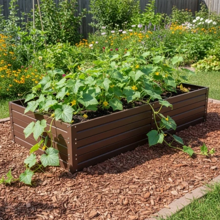 Warzywniak – podwyższona grządka – brąz 150 x 75 x 30 cm Vegano