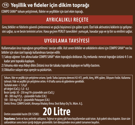 Podłoże do siewu i pikowania z nawozem NPK – 20 l Compo