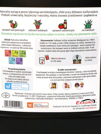 Dżohumus naturalny nawóz organiczny w płynie 10 l Ekagro