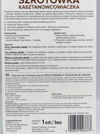 Pułapka feromonowa – szrotówka kasztanowcowiaczek – 1 szt. Agrecol