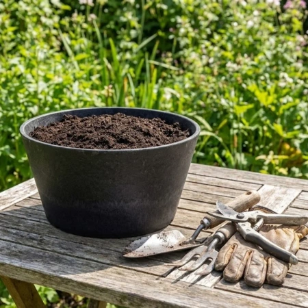 Doniczka czarna OCTAVIA 30x15cm Multy Home