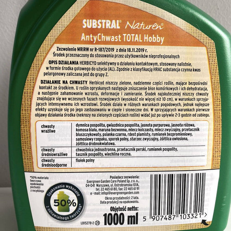 AntyChwast Total – Na Chwasty Bez Glifosatu – 1l Substral