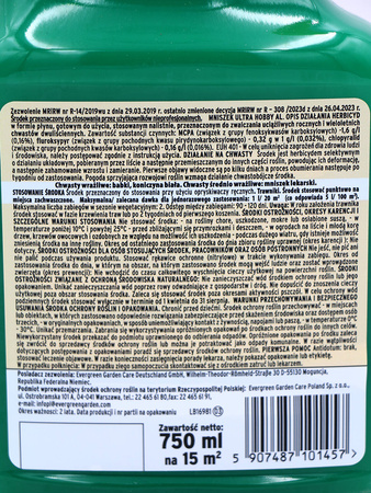 Mniszek Ultra Hobby AL – Zwalcza Chwasty Na Trawniku – 750 ml Substral