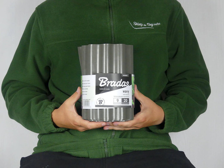 Obrzeże Trawnikowe Faliste SZARE – 20 cm x 9 m Bradas