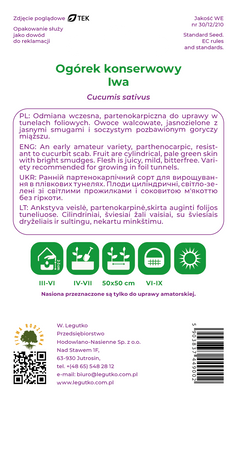 Ogórek Szklarniowy Iwa 1 g Legutko