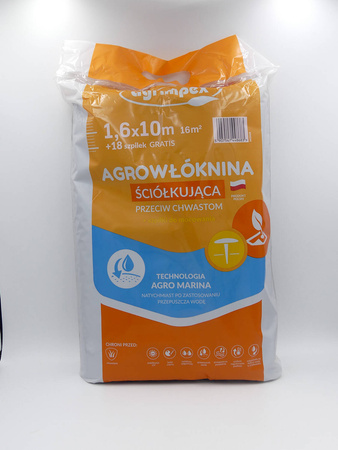 Agrowłóknina Ściółkująca Przeciw Chwastom + Szpilki – 1,6x10 m Agrimpex