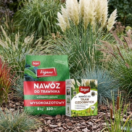 Wysokoazotowy nawóz Vegano 8 kg + nawóz do traw ozdobnych Target 1 kg (ZESTAW)