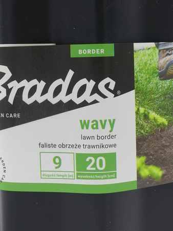 Obrzeże Trawnikowe Faliste CZARNE – 20 cm x 9 m Bradas