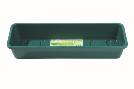 Zestaw Wąska taca ogrodowa zielona bez otworów G131G + wąska pokrywka G143 Garland