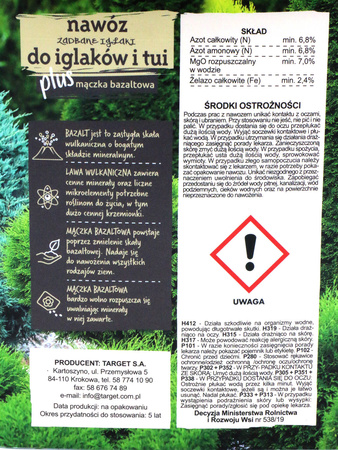 Nawóz do iglaków i tui z mączką bazaltową – zwiększa odporność roślin – 4 kg Target