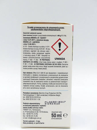 Effect 24h 680 EC na chwasty i mech – kwas nonanowy (pelargonowy) – 50 ml Target